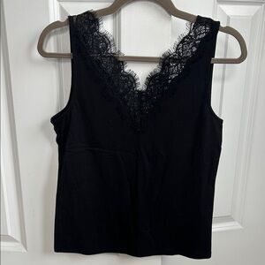 Generation Love Black Lace Trim Tank Top